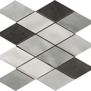 MOSAICO ROMBO MIX GREY 25X25
