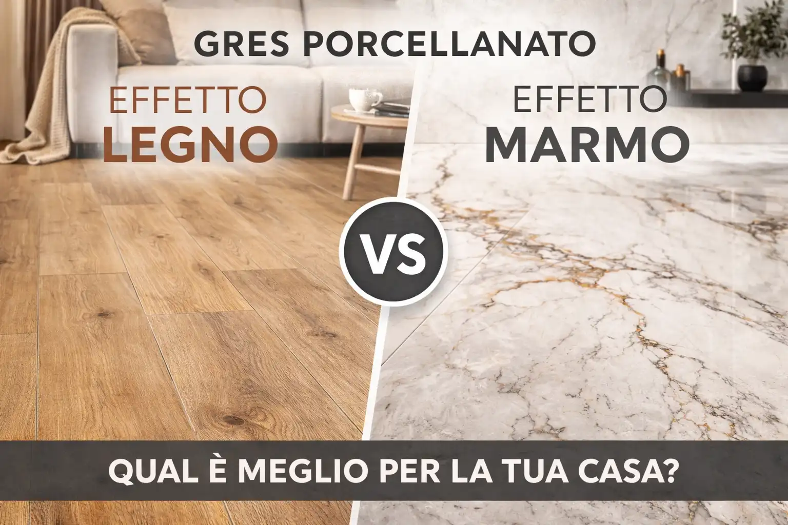 Gres porcellanato effetto legno o marmo: quale scegliere per la tua casa?