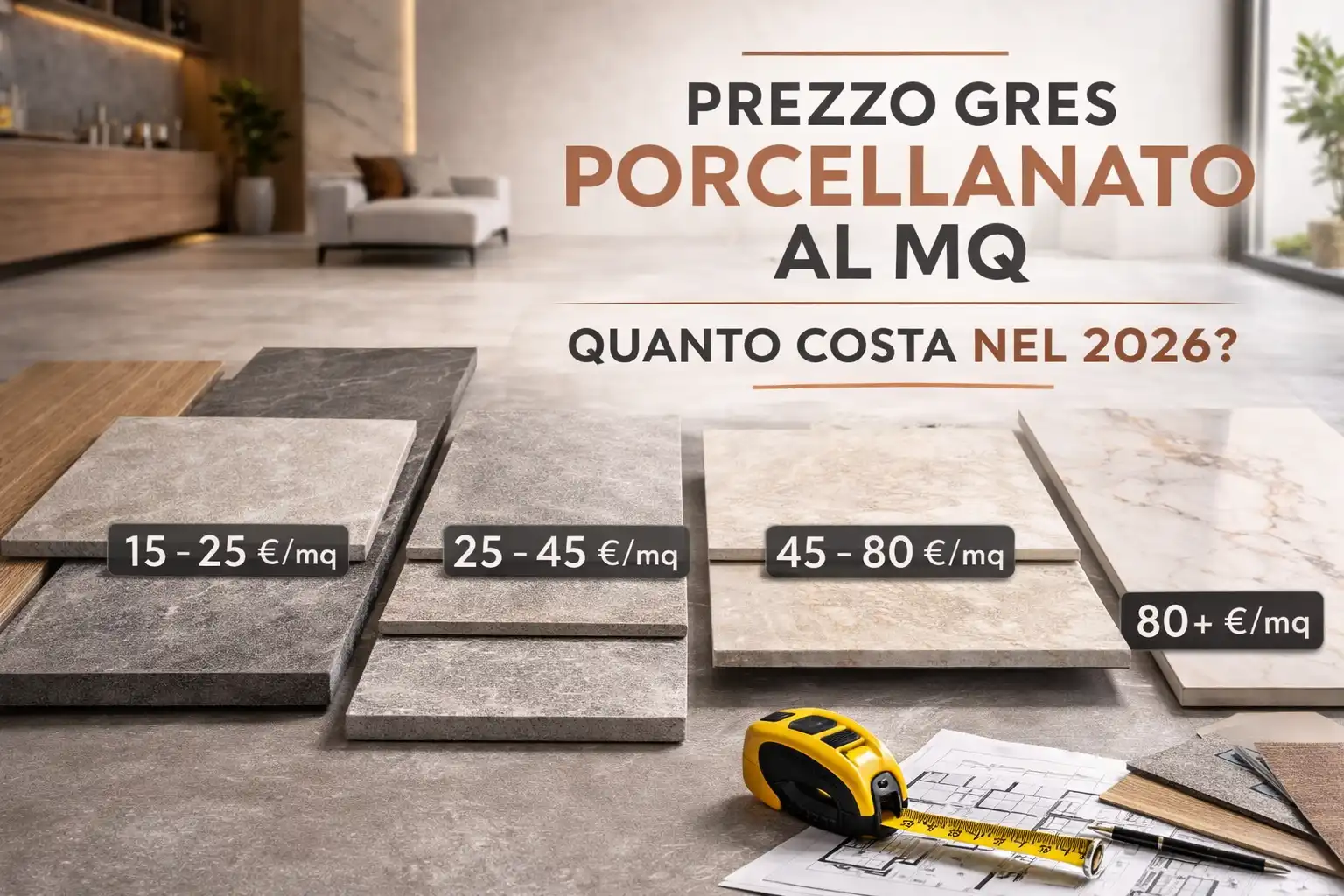 Prezzo gres porcellanato al mq: quanto costa davvero nel 2026?